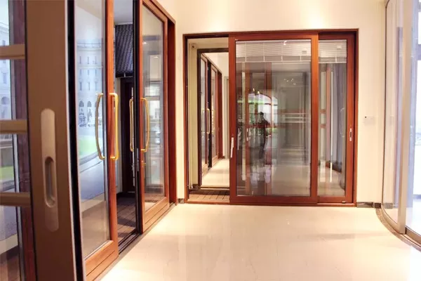 Cửa lùa 3 rây nhôm wisdom vân gỗ